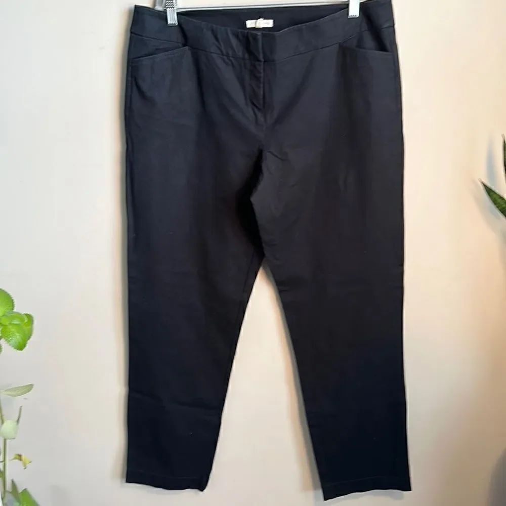 Eileen Fisher Black Organic Cotton Pants L